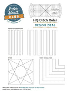 Handi Quilter Ditch Ruler quilting ruler, white with grid markings