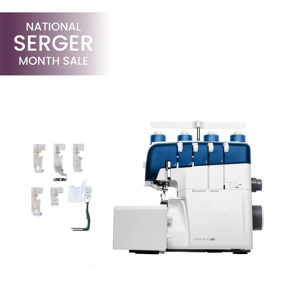 Husqvarna Viking Amber Air S400 Overlocker - Sewingmachinesplus.com