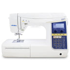 Juki HZL-DX7 computerized sewing machine, white with blue control panel