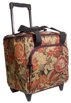 Hemline Burgundy Floral Sew Easy Serger Trolley MR4681.H1