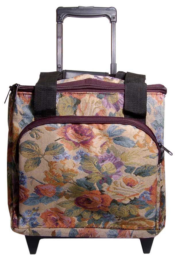 Hemline Cream Floral Sew Easy Serger Trolley MR4681.G4204