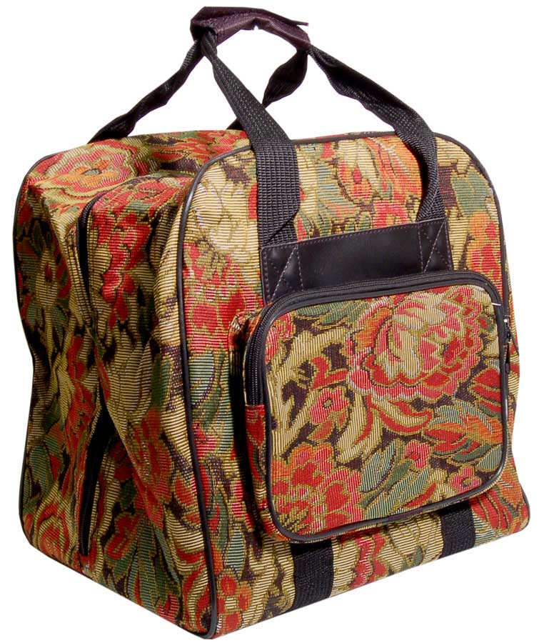 Hemline Burgandy Floral Serger Tote Bag
