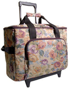 Hemline Cream Floral Sewing Machine Trolley MR4680.G4204