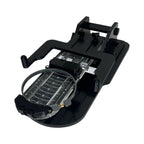 Hooper Mini with Combo Bracket System hooping station, black with a clear circular embroidery hoop.