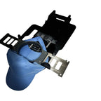 Hooper Mini with Combo Bracket System by Tex Inc; black metal bracket with blue strap and silver mount plate