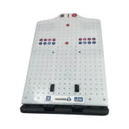 Hooping station Hooper One with leveler brackets on a white perforated base; Tex Inc embroidery hoops, Made in USA badge.
