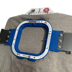 Hooper One + Leveler Pro Plus embroidery hooping station with Mighty & Standard Hoop Brackets, blue frame by Tex Inc