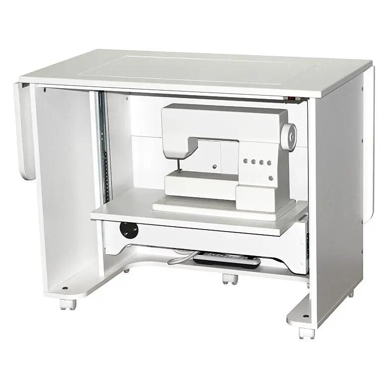 Horn 5230EL Space Saver Cabinet white sewing machine cabinet with sewing machine on caster wheels