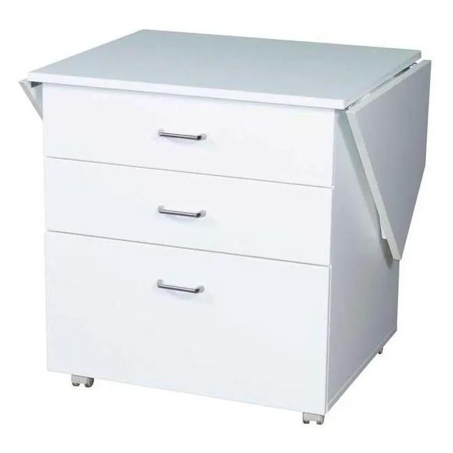 Horn Model 60 Corner Caddy Pro by Horn of America, white 3-drawer cabinet on casters