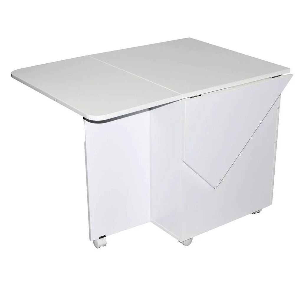 Horn Model 60 Corner Caddy Pro; white corner cabinet on casters by Horn of America