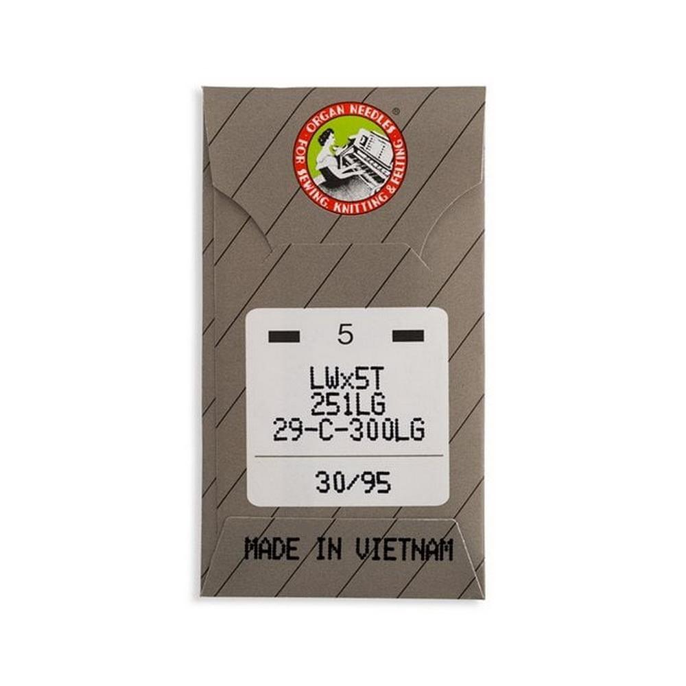 Organ Long Blind Stitch Regular Industrial Machine Needles - Size 30 - LWx5T, 251LG, 29 - C - 300LG - 5/Pack - Sewingmachinesplus.com