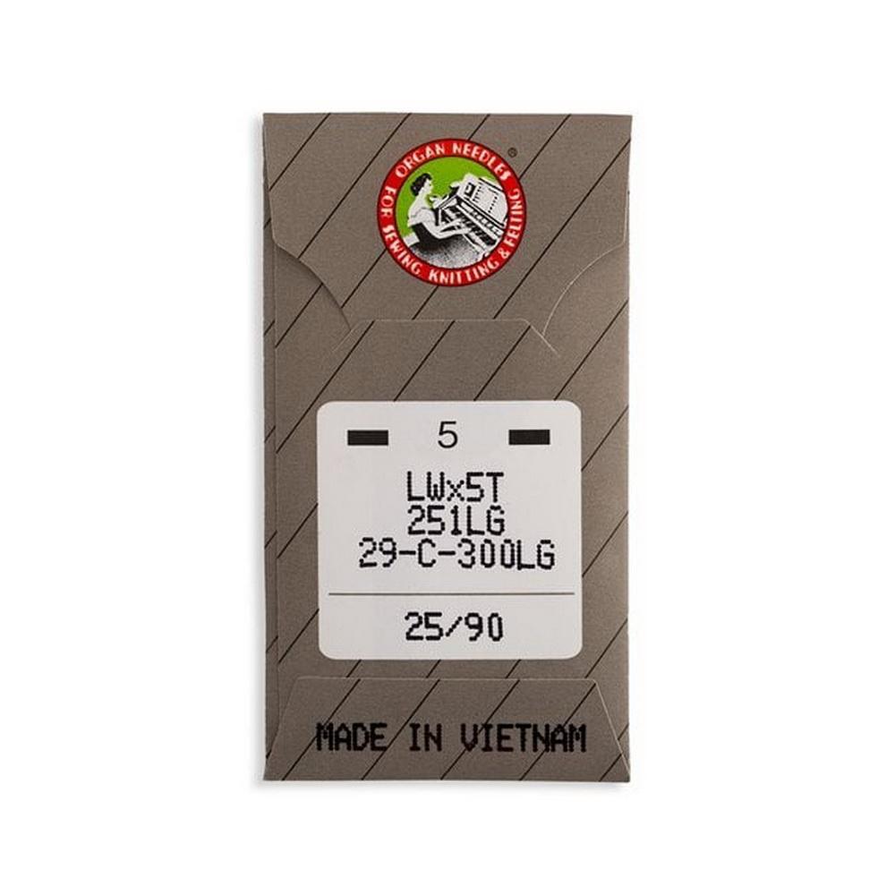 Organ Long Blind Stitch Regular Industrial Machine Needles - Size 25 - LWx5T, 251LG, 29 - C - 300LG - 5/Pack - Sewingmachinesplus.com