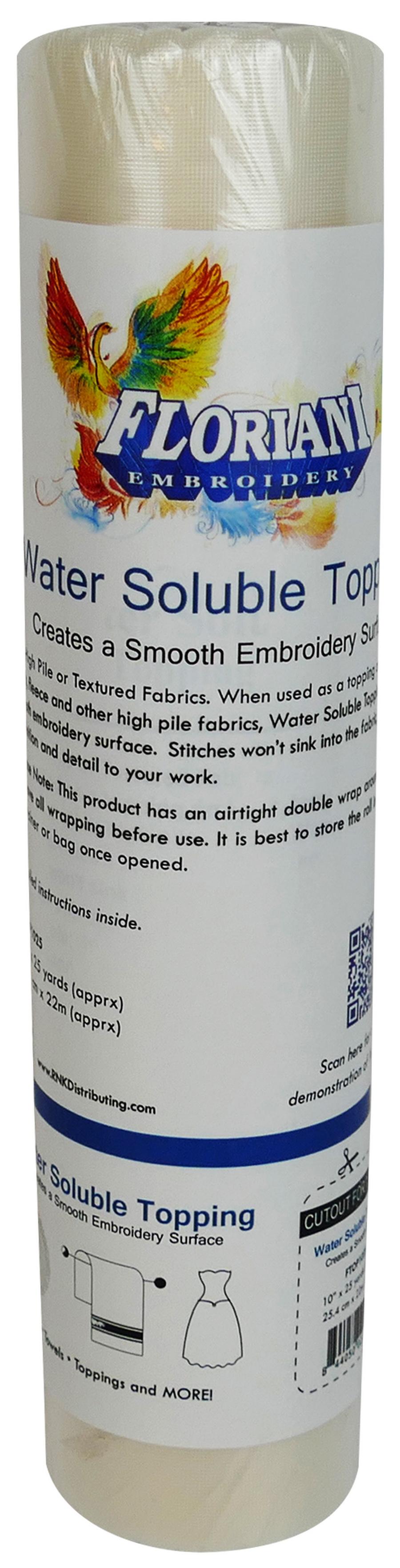 Floriani Water Soluble Topping, 10in. x 25 yds