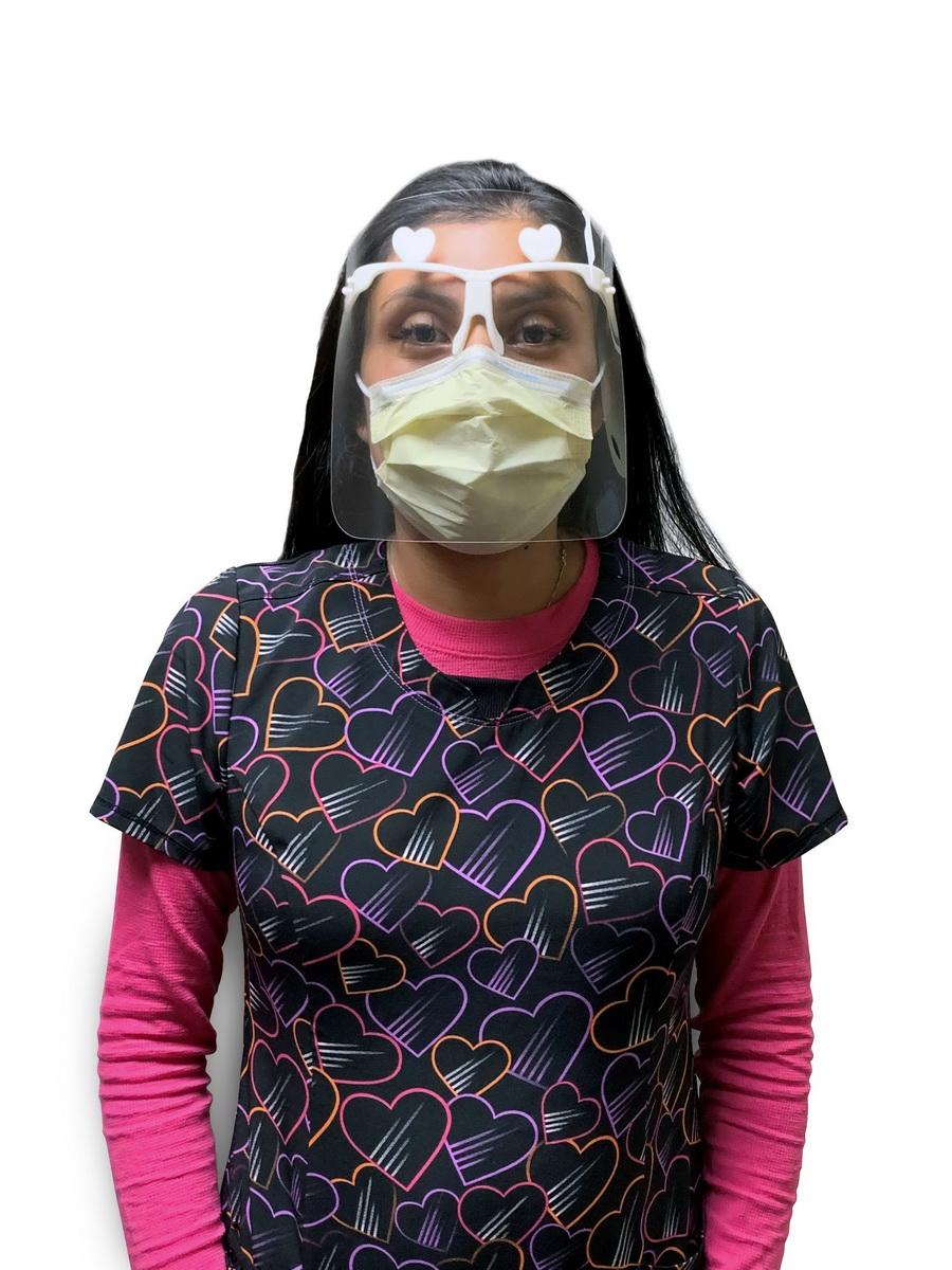 High Quality Face Shield in White or Pink - 10 Pack (FREE 4oz. Bottle of Hand Sanitizer Included) - Sewingmachinesplus.com