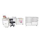 Kangaroo Sewing Furniture Aussie Studio and Dingo II WHITE Sewing Cabinets with Air Lift (AS-WHT)