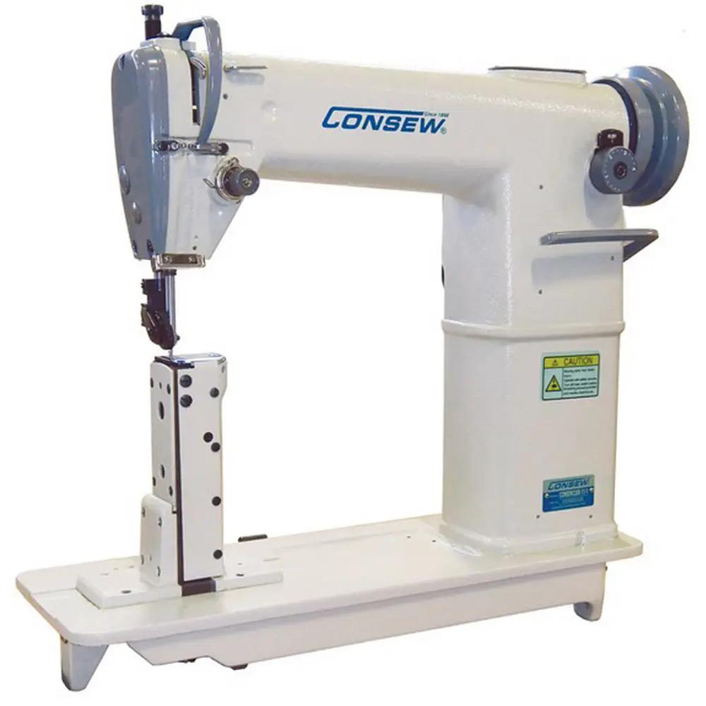 Consew 228R - 11 - 1 High Speed, Post Type, Single Needle, Drop Feed, Lockstitch Machine With Assembled Table - Sewingmachinesplus.com