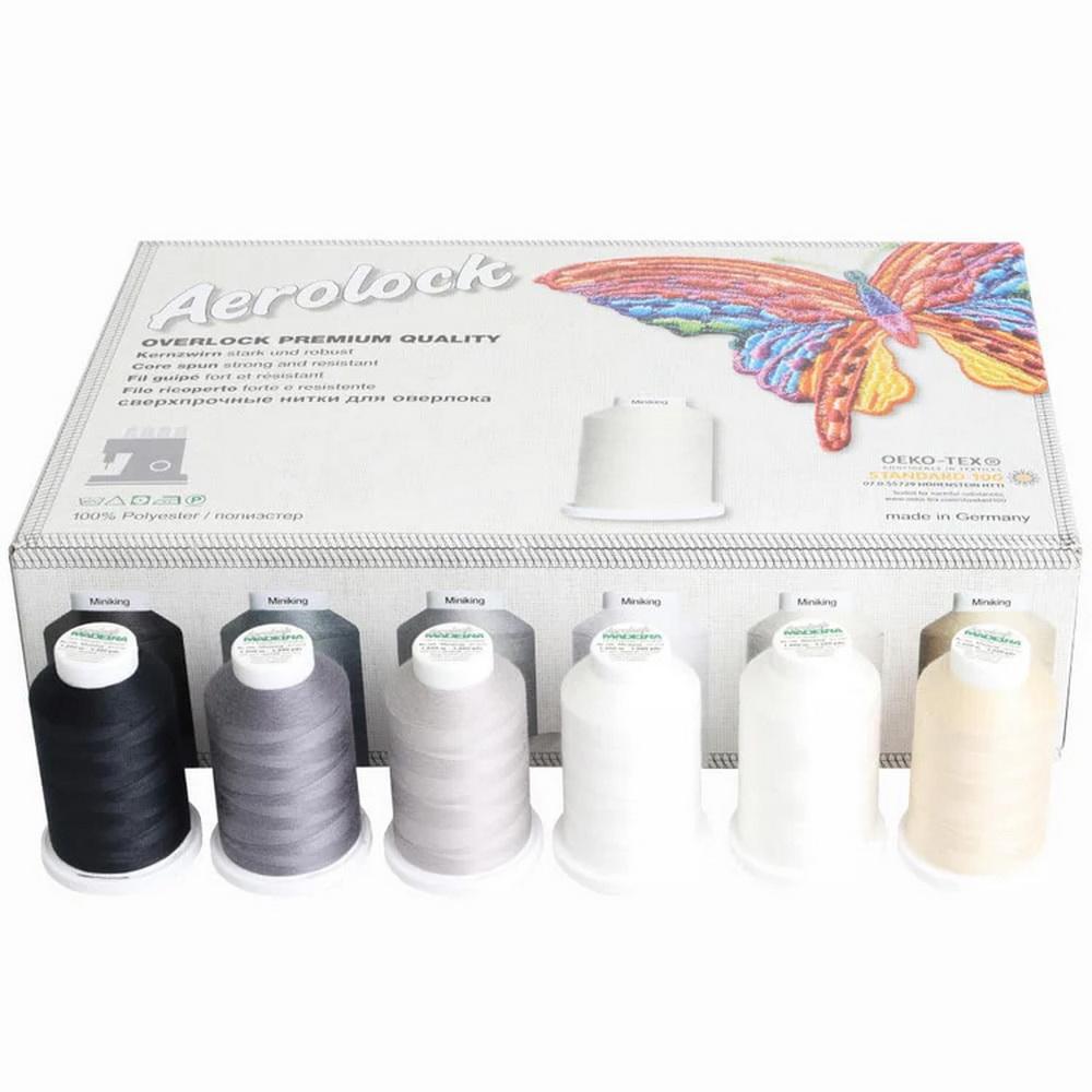 Madeira Aerolock Mini King Thread Box - 24 (1320 yards) Spools 6 Colors 125 wt.