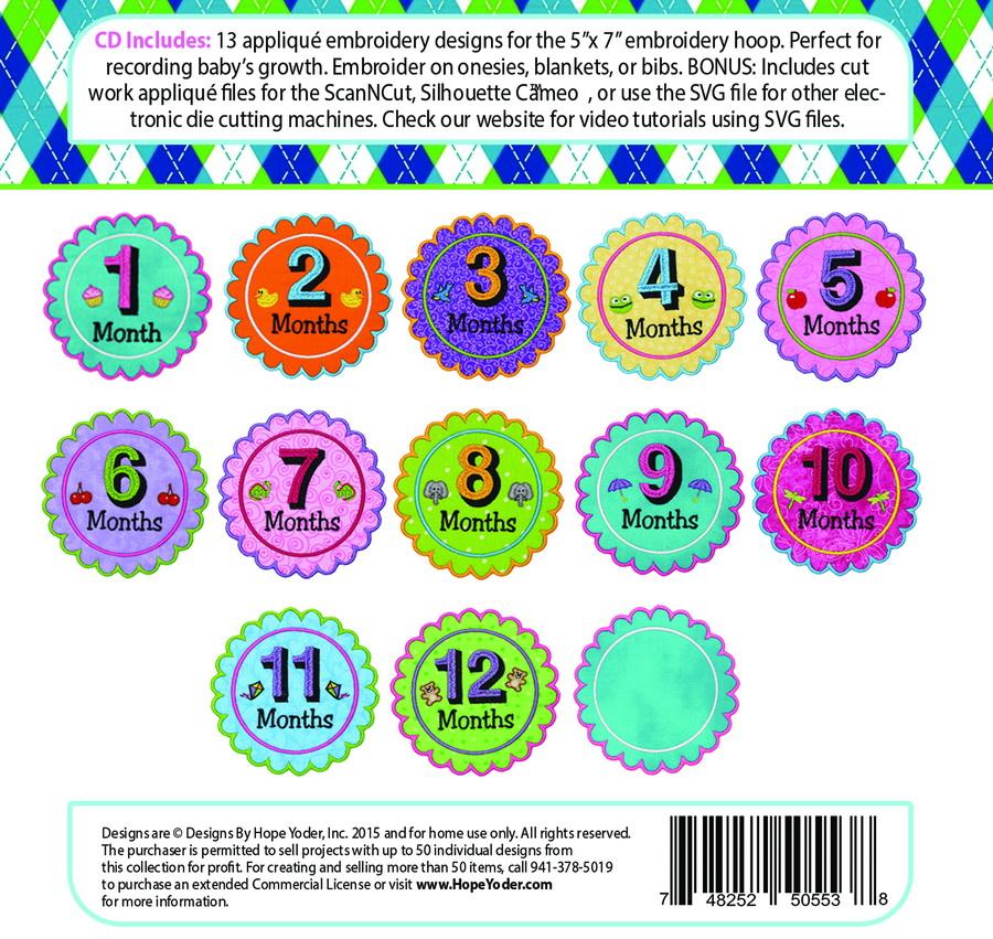 Baby Steps Embroidery CD w/SVG - Designs by Hope Yoder