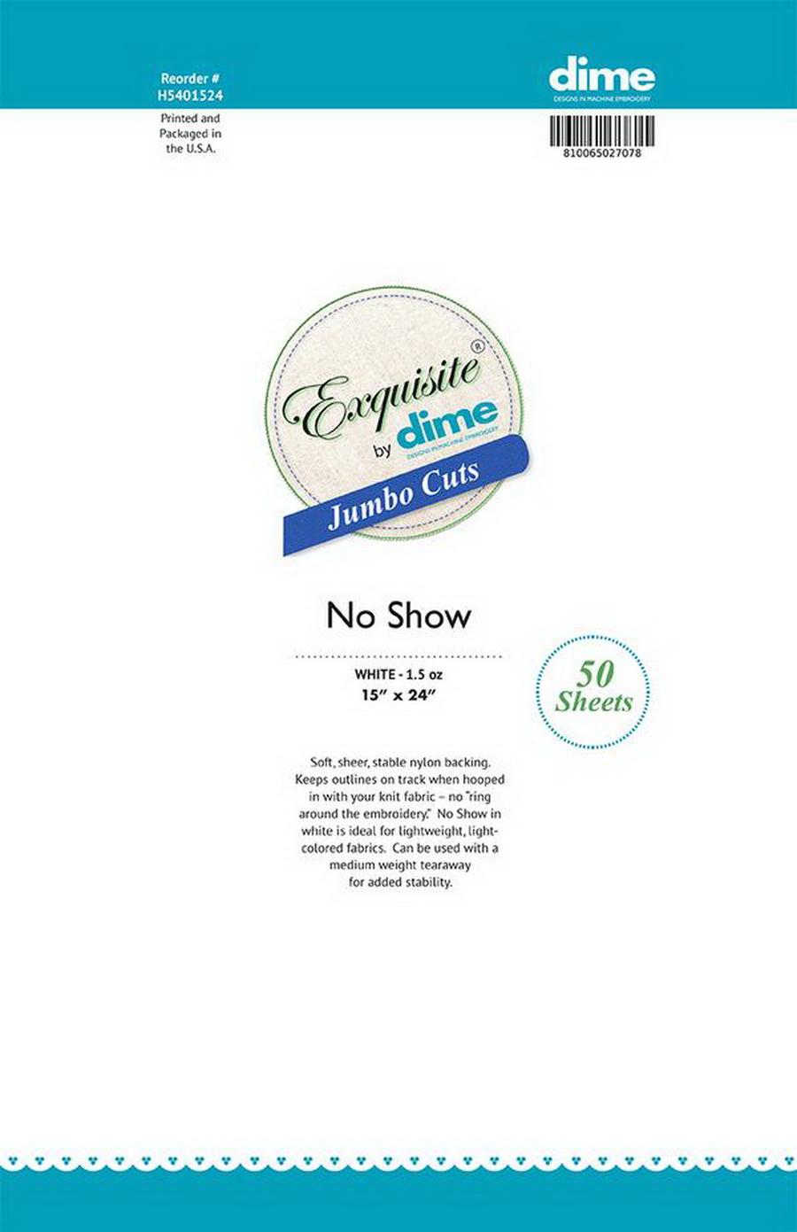 DIME Exquisite Jumbo Cuts (15" x 24" No Show Cutaway - 50 sheets) - Sewingmachinesplus.com