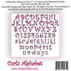 Curlz Alphabet Monogram Embroidery CD - Designs by Hope Yoder