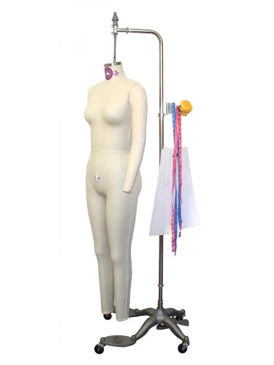 PGM Pro 605A dress form on adjustable stand with measuring tapes