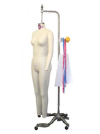 PGM Pro 605A dress form on adjustable stand with measuring tapes