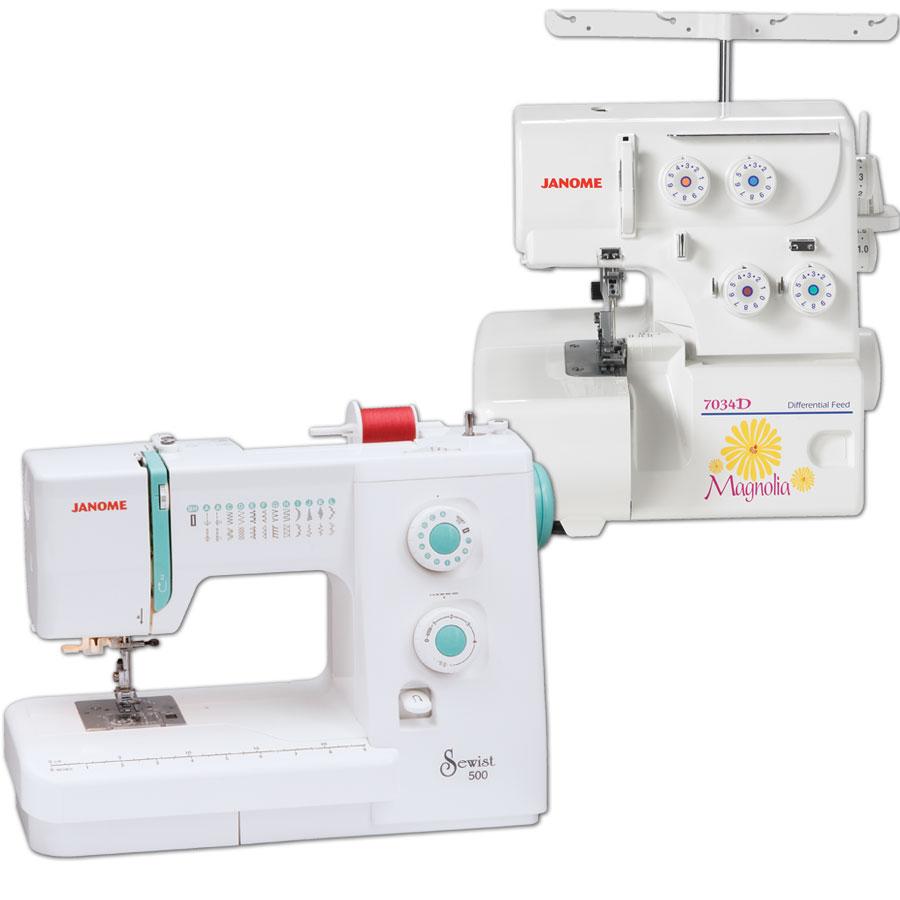 Janome Sewist 500 and Magnolia 7034D 3/4 Serger Package & FREE BONUS