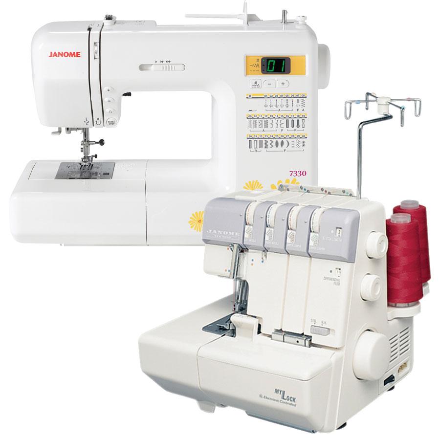 Janome Magnolia 7330 and MyLock 634D Overlock Serger Combo & FREE BONUS