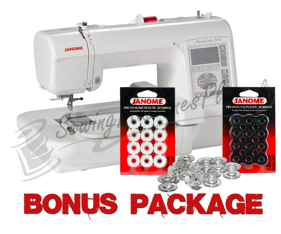 Janome Memory Craft MC200E Embroidery only Machine w/ FREE BONUS