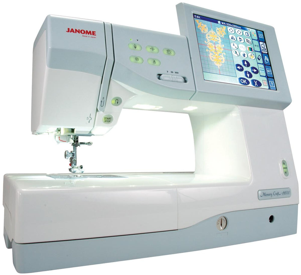 Janome Memory Craft 11000 FS Embroidery & Sewing Machine - Sewingmachinesplus.com