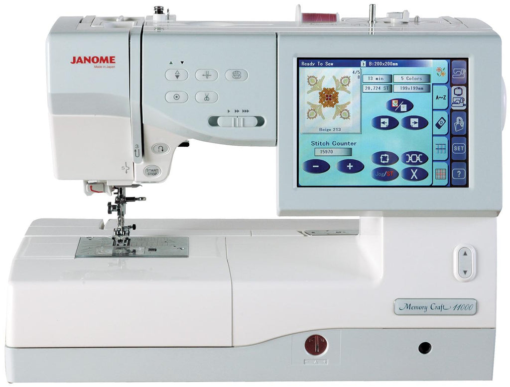 Janome Memory Craft 11000 FS Embroidery & Sewing Machine - Sewingmachinesplus.com