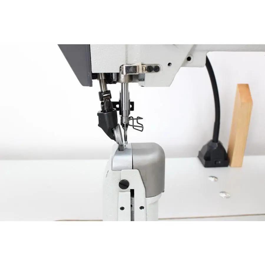 Techsew 830 - R Post Bed Top and Bottom Roller Feed Industrial Sewing Machine with Assembled Table and Motor - Sewingmachinesplus.com