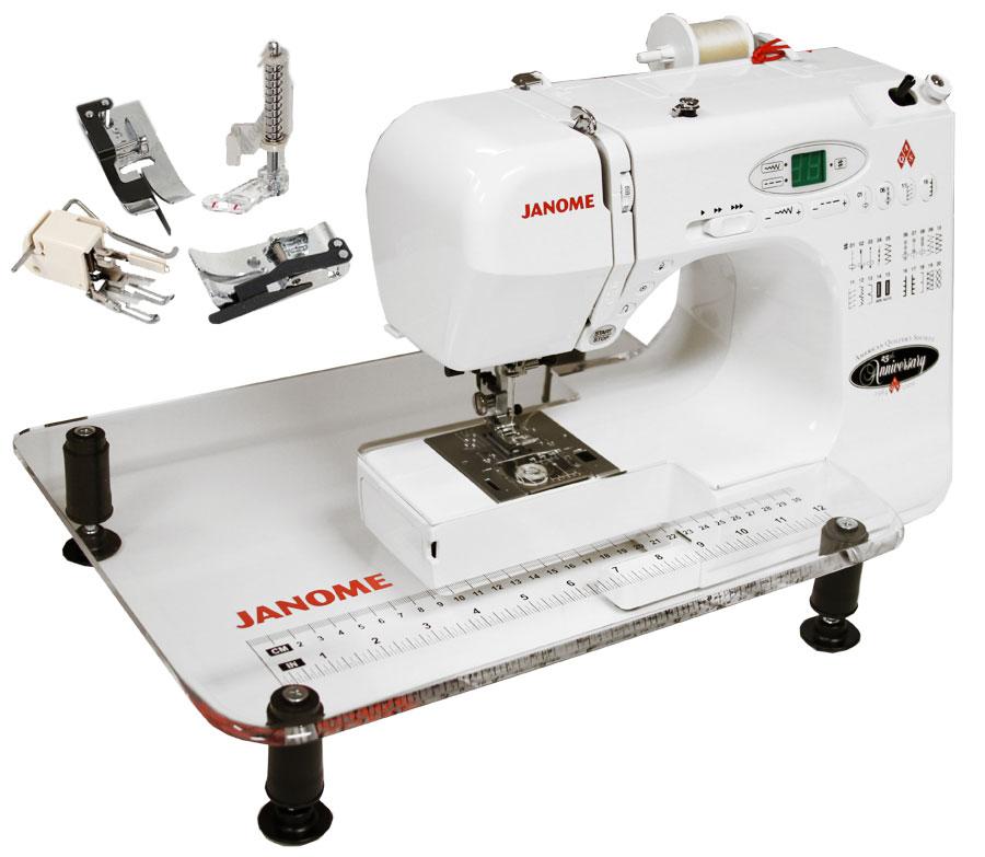 Janome AQS - 2009 - Quilters Combo w/ Extension Table & 4 Presser Feet - Sewingmachinesplus.com