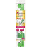 Quilting ruler accessory Guidelines 4 Quilting, Seam Allowance Addition for Half Square Triangles, green finger guard.