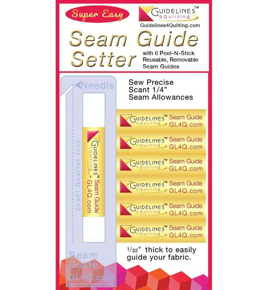 Seam Guide Setter by Guidelines 4 Quilting with 6 Peel-N-Stick seam guides, quilting ruler accessory