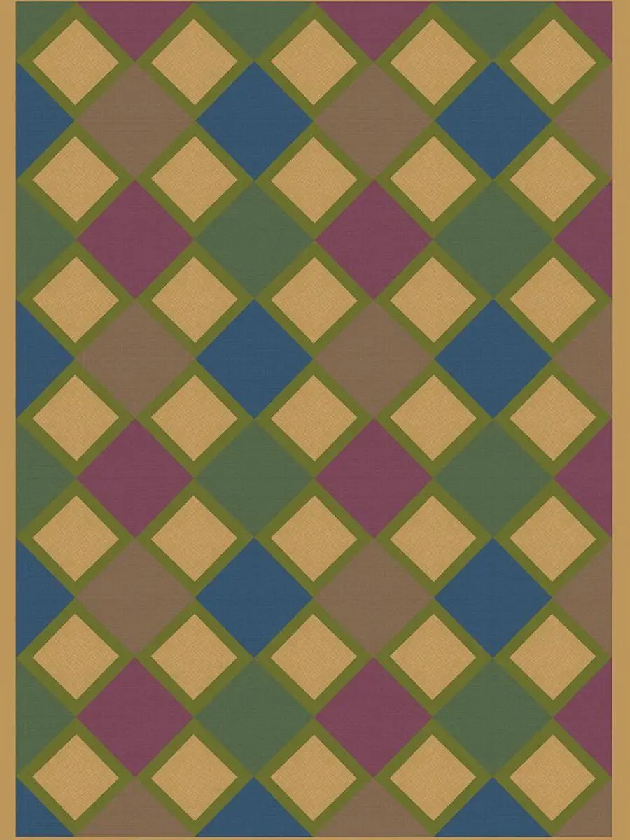 Quilting template: Dime Our House Cheater Quilt by Dime; multicolor diamond quilt pattern