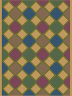 Quilting template: Dime Our House Cheater Quilt by Dime; multicolor diamond quilt pattern