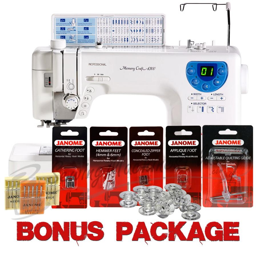 Janome Memory Craft 6300P Sewing & Quilting Machine w/ FREE BONUS