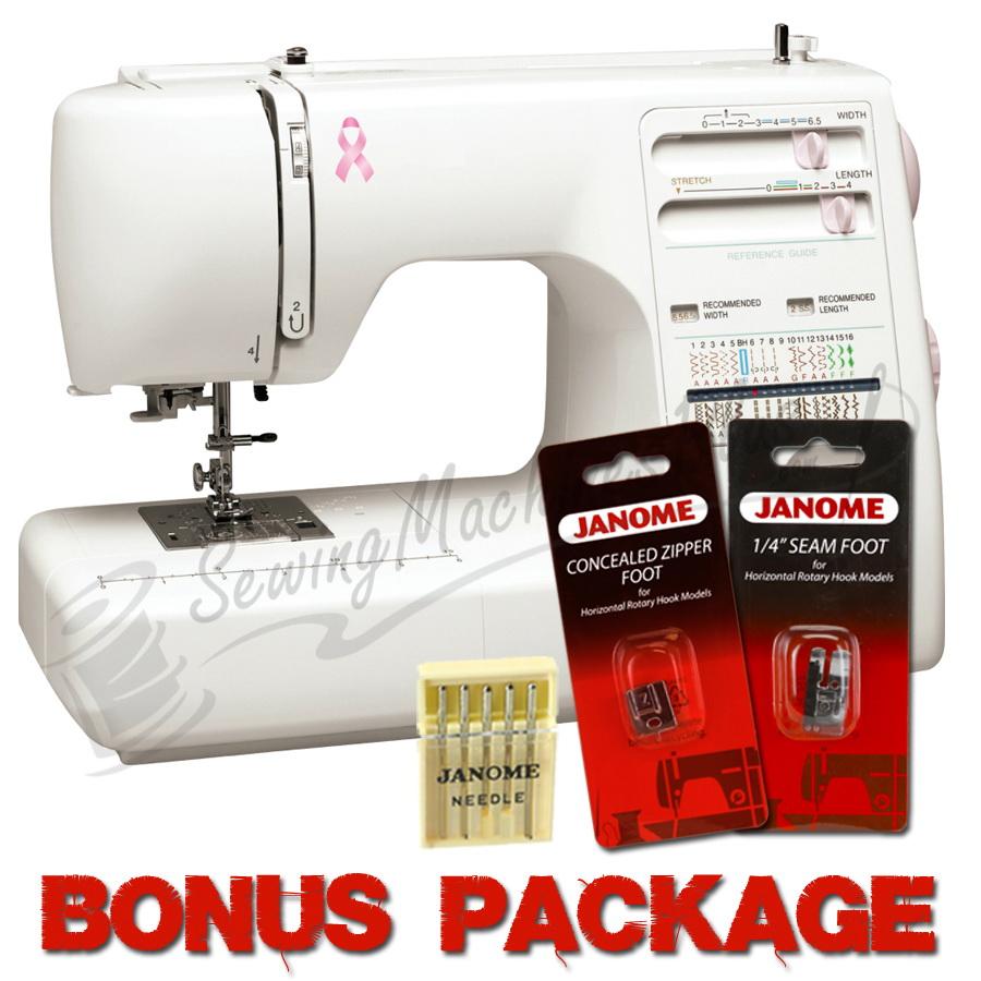 Janome MS5027 Pink Ribbon Limited Edition Sewing Machine w/FREE BONUS
