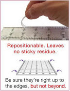 Guidelines 4 Quilting Grip Strips; clear repositionable strips shown beside a ruler.