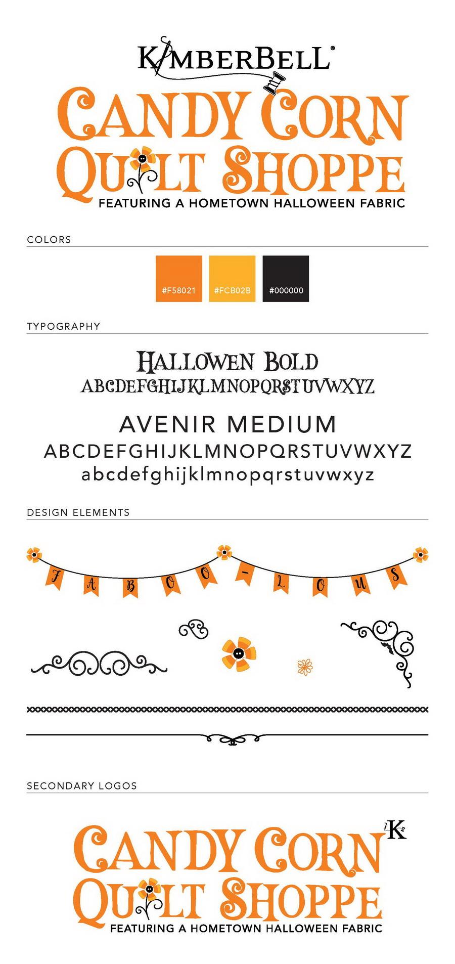 KimberBell Designs Candy Corn Quilt Shoppe Quilt -ME