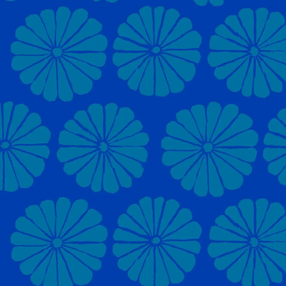 Kaffe Fassett Damask Flower Blue quilting cotton fabric by Sewing Machine Plus
