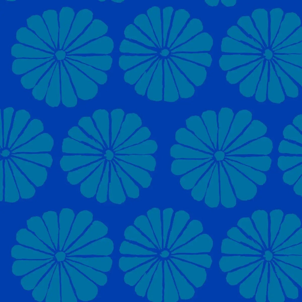 Kaffe Fassett Damask Flower Blue quilting cotton fabric by Sewing Machine Plus
