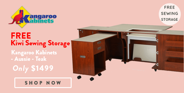 Kangaroo Sewing Furniture - Aussie II banner with offer details