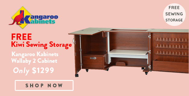 Kangaroo Sewing Furniture Wallaby II banner with offer details