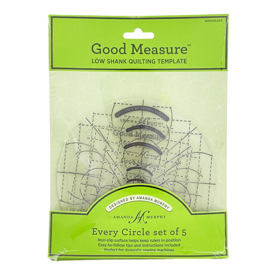 Good Measure Low Shank Circle Quilting Template Ruler 5 PC Set - Sewingmachinesplus.com