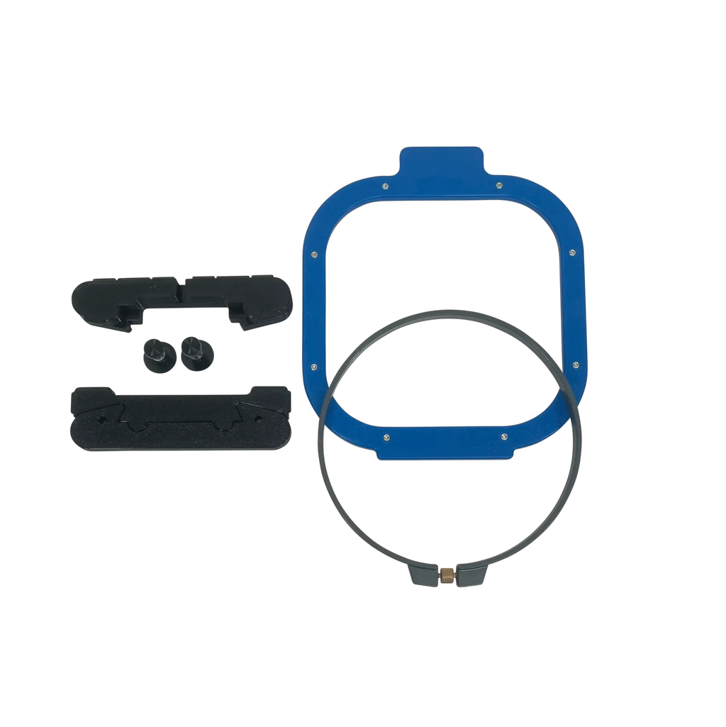 Leveler Pro Combo Bracket Set for Mighty & Round Hoops by Tex Inc; blue frame with black spacers and hardware