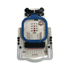 All in 1 Leveler Pro hooping station by Tex Inc, blue frame with measurement grid and lock-in holes.