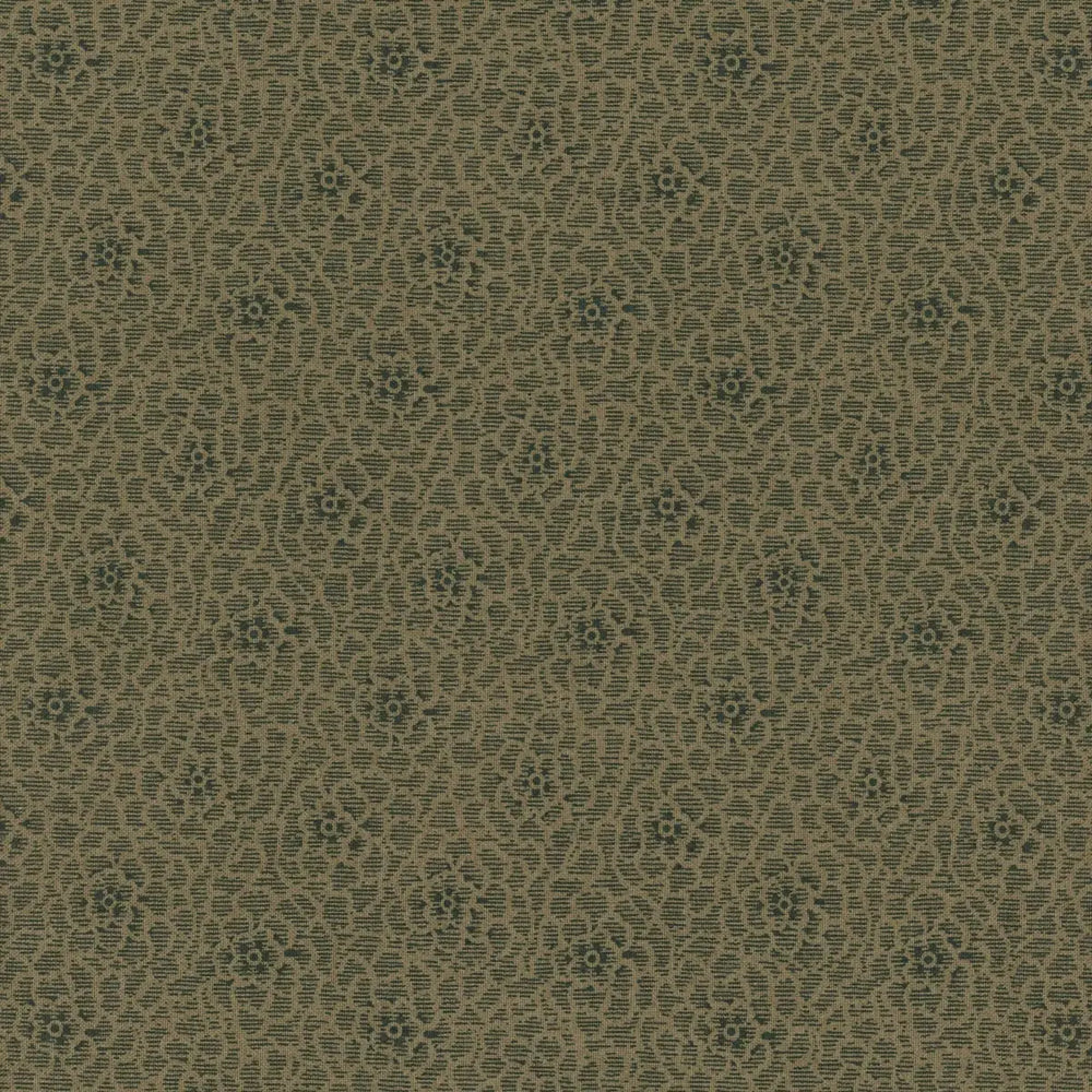 Dark & Stormy Chrysanthemum Brown quilting fabric with layered floral motifs by Maywood Studio