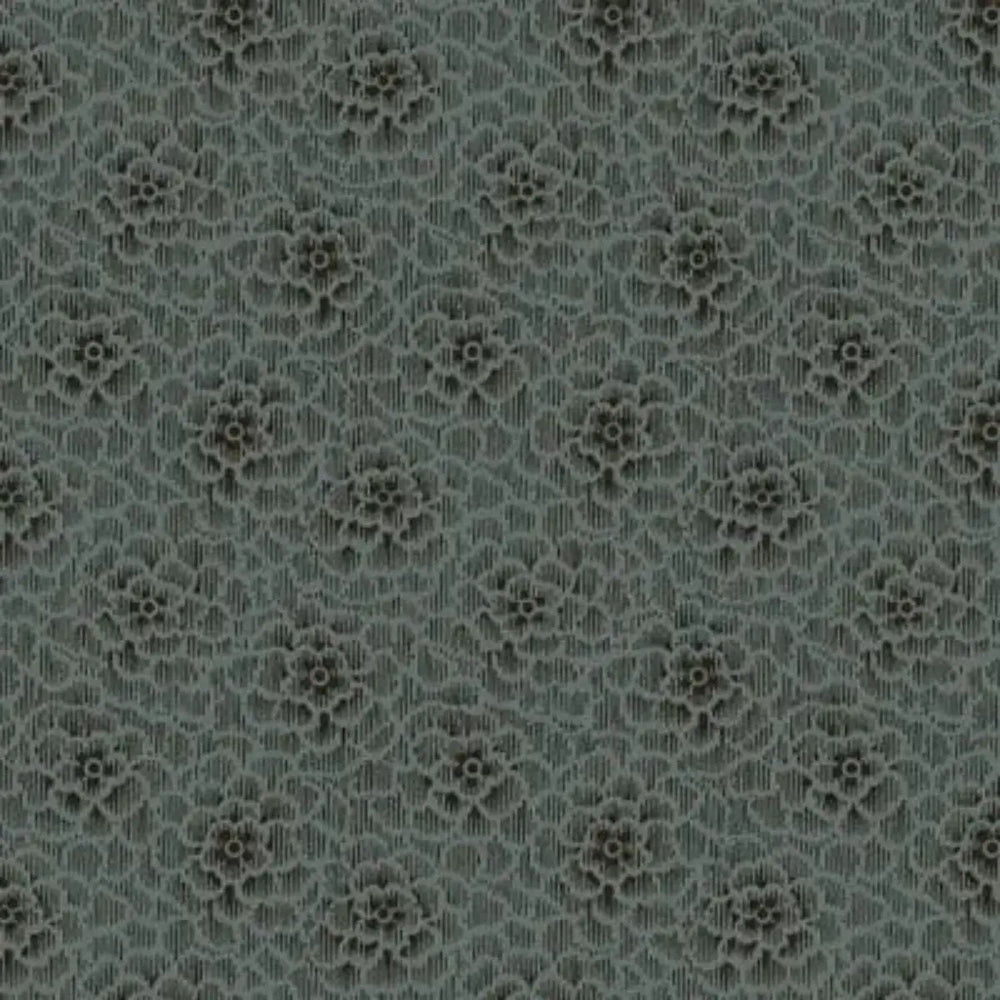 Maywood Studio Dark & Stormy Chrysanthemum Navy MAS10445-N cotton fabric with tonal navy floral chrysanthemum pattern.
